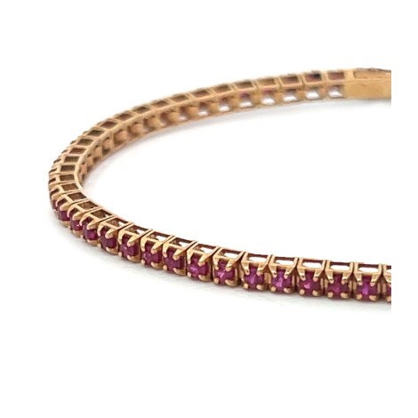 Bracciale Tennis Oro Rosa 18Kt e Rubini