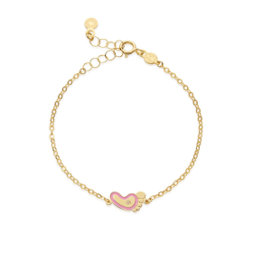 Bracciale Le Bebè Lucciole Oro Giallo 9kt Piedino Rosa