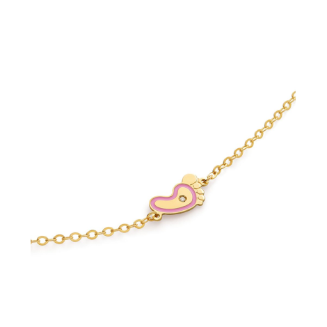 Bracciale Le Bebè Lucciole Oro Giallo 9kt Piedino Rosa