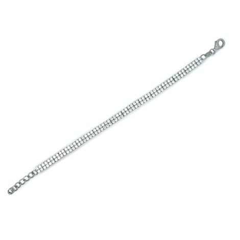 Bracciale Tennis Doppio Argento