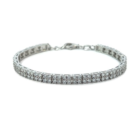 Bracciale Tennis Doppio Argento