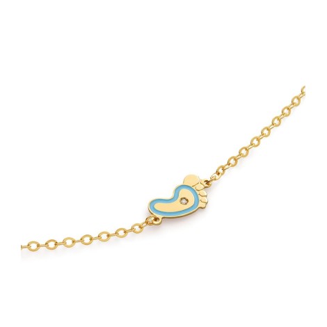 Bracciale Le Bebè Lucciole Oro Giallo 9kt Piedino Azzurro