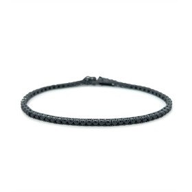Bracciale Tennis Argento Zirconi Neri