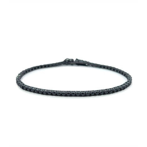 Bracciale Tennis Argento Zirconi Neri