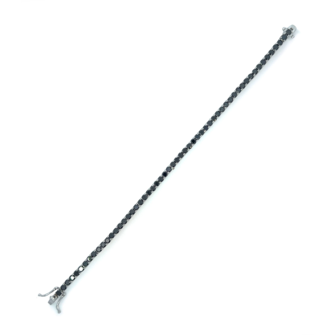 Bracciale Tennis Argento Zirconi Neri 2,5 mm