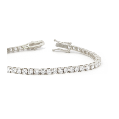 Bracciale Tennis 2 mm Argento e Zirconi Bianchi