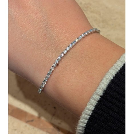 Bracciale Tennis 2 mm Argento e Zirconi Bianchi