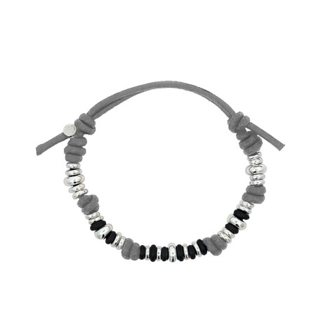Bracciale Cordino Dodo Rondelle Argento Titanio