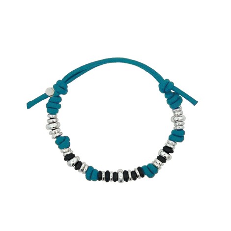 Bracciale Cordino Dodo Rondelle Argento Titanio