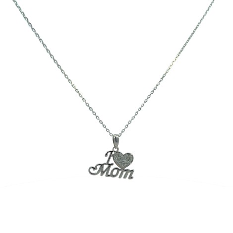 Collana Argento I Love Mom