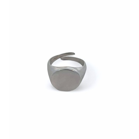 Anello Sigillo Tondo Argento