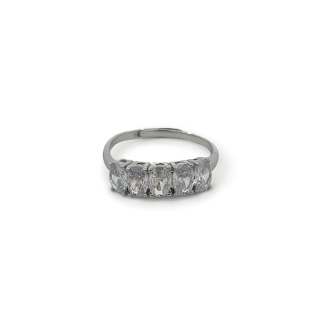 Anello Cinque Pietre Argento Zirconi