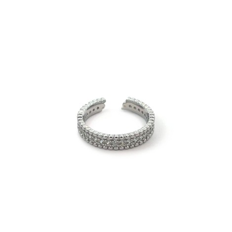 Anello Aperto Argento Zirconi