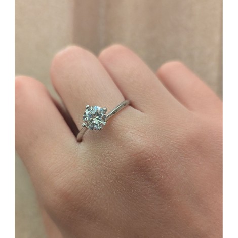 Anello Solitario Quattro Punte Argento Zircone