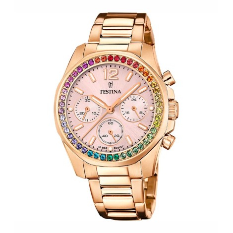 Orologio Festina Boyfriend Acciaio Rosé e Zirconi F20639/4
