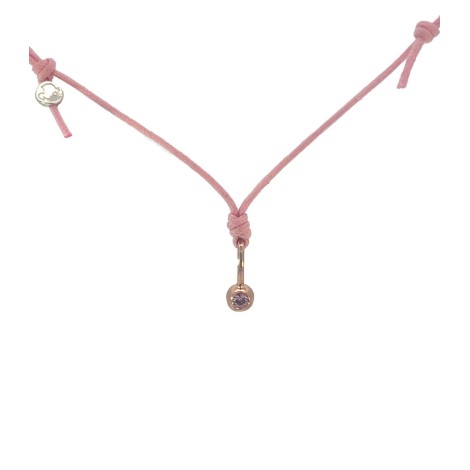 Collana Punto Luce Dodo Oro Rosa 9kt Zaffiro