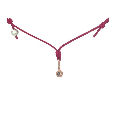 Collana Punto Luce Dodo Oro Rosa 9kt Diamante