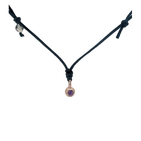 Collana Punto Luce Dodo Oro Rosa 9kt Ametista