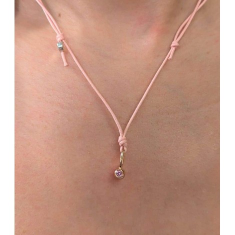Collana Punto Luce Dodo Zaffiro Rosa Oro Rosa 9kt