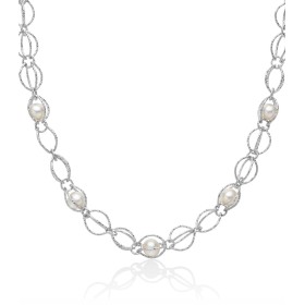 Collana Miluna Argento Lavorato e Perle PCL6248B