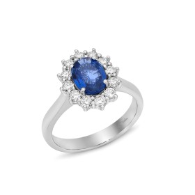 Anello Miluna Zaffiro e Diamanti Oro Bianco 18kt LID3456