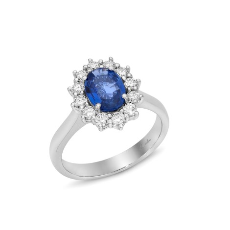 Anello Miluna Zaffiro e Diamanti Oro Bianco 18kt LID3456