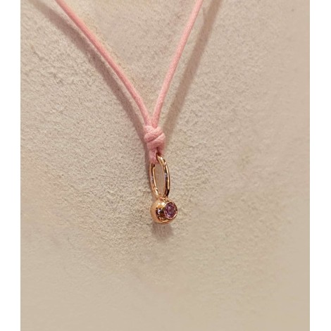 Collana Punto Luce Dodo Zaffiro Rosa Oro Rosa 9kt
