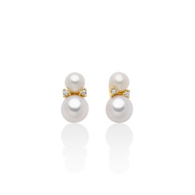 Orecchini Miluna Oro Giallo 9kt Diamanti e Perle PER2729X