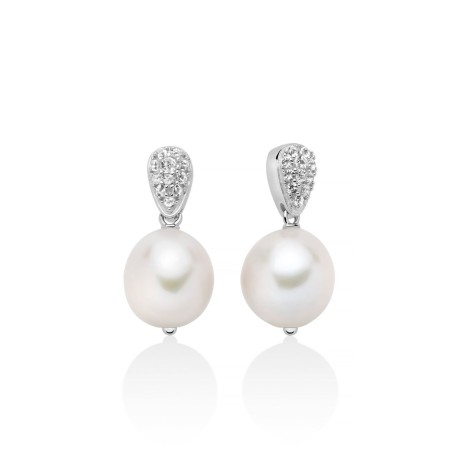 Orecchini Miluna Oro Bianco 9kt e Perle PER2739B