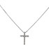 Collana Croce Oro Bianco 18kt e Diamanti