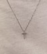 Collana Croce Oro Bianco 18kt e Diamanti