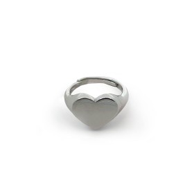 Anello Sigillo Cuore Argento
