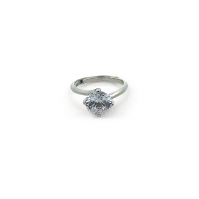 Anello Solitario Quattro Punte Argento Zircone