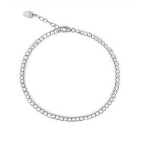 Bracciale Tennis Oro Bianco Zirconi Bianchi