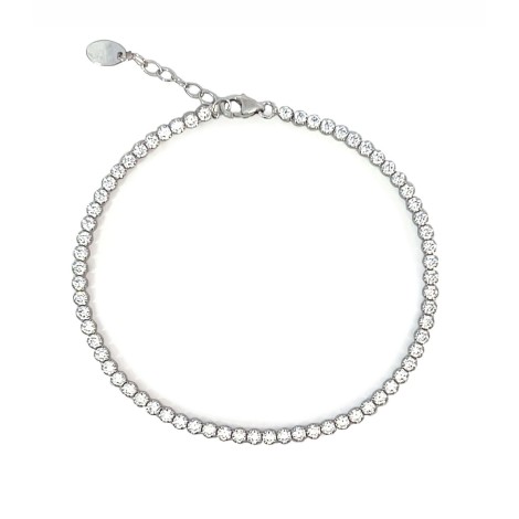 Bracciale Tennis Oro Bianco Zirconi Bianchi