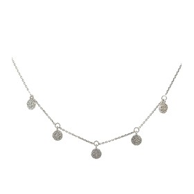 Collana Pendenti Oro Bianco Zirconi Bianchi