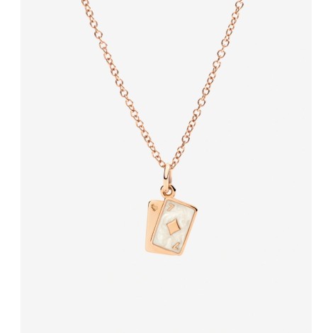 Ciondolo Dodo Carte Oro Rosa 9kt Smalto
