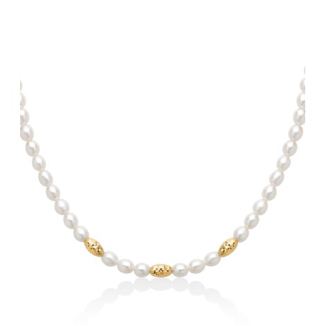 Collana Miluna Argento Dorato Filo di Perle PCL6653G