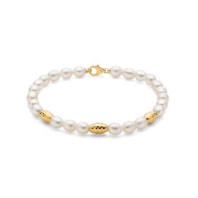 Bracciale Miluna Argento Dorato Filo Di Perle PBR3639B