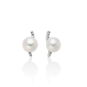 Orecchini Miluna Oro Bianco 9kt Perle e Diamanti PER2727X