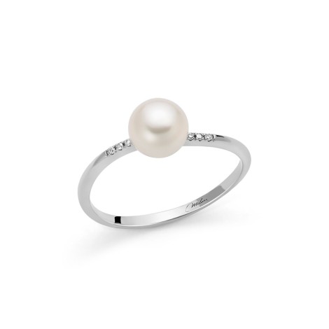 Anello Miluna Oro Bianco 9kt e Perla PLI1689X