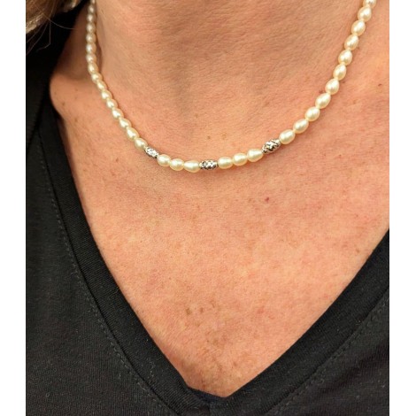 Collana Miluna Argento Filo di Perle PCL6655B