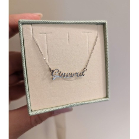 Collana con Nome Oro Bianco