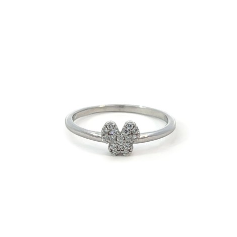 Anello Farfalla Oro Bianco e Zirconi