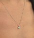Collana Pendente Tondo Oro Bianco 9kt Zirconi