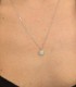 Collana Pendente Tondo Oro Bianco 9kt Zirconi