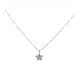 Collana Pendente Mini Stella Oro Bianco 9kt Zirconi