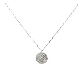 Collana Pendente Tondo Oro Bianco 9kt
