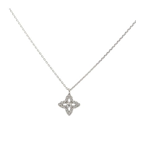 Collana Pendente Rosa Dei Venti Oro Bianco 9kt Zirconi