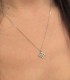 Collana Pendente Rosa Dei Venti Oro Bianco 9kt Zirconi